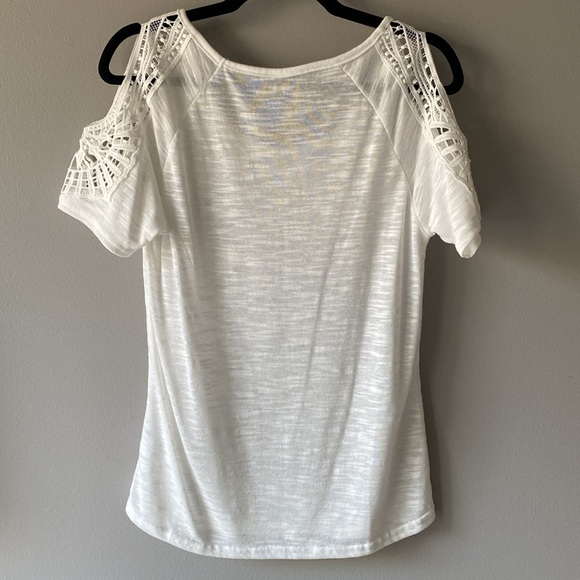 White Lace Cold Shoulder Top - Picture 3 of 5